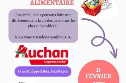 Flyers de la collecte alimentaire à Auchan le 11 février 2023