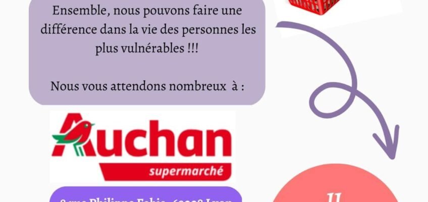 Flyers de la collecte alimentaire à Auchan le 11 février 2023